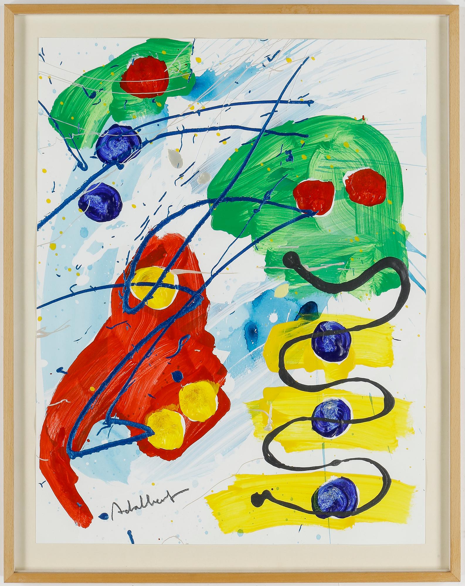 PER ADALBERT VON ROSEN, akryl på papper, signerad.