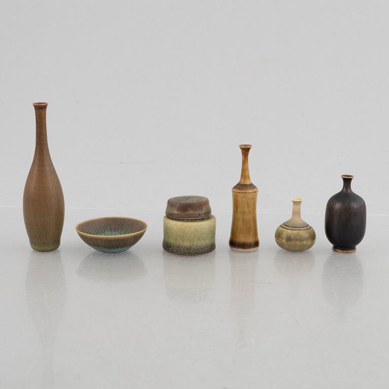 A collection of six stoneware miniatures, Sweden.