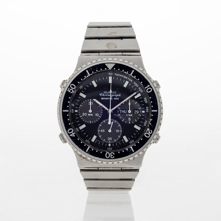 SEIKO, Sports 100, chronograph, wristwatch, 40 mm.