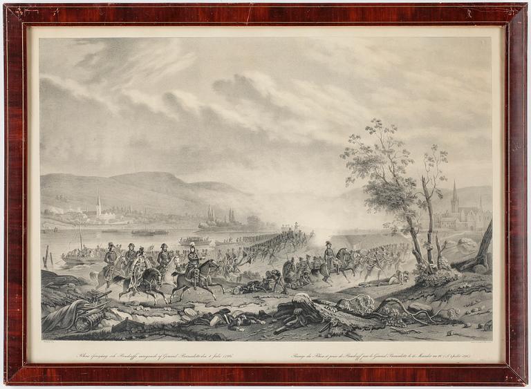 LITOGRAFIER, 2 st, efter Carl Andreas Dahlström och Alexander Clemens Wetterling, omkring 1800-talets mitt.