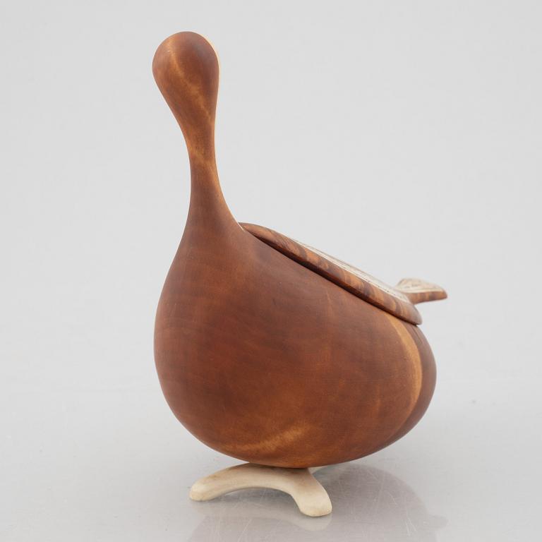 Lars Levi Sunna, a birch wood salt cellar, signed.