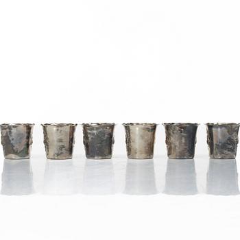Six silver cups, GAB, Stockholm, 1953-55.