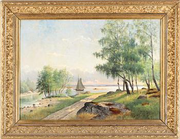 JULIA STRÖMBERG, olja på duk. Signerad 1891.