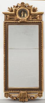 SPEGEL, gustaviansk, signerad CG Fyrwald samt Stockholms hallstämpel 1780.