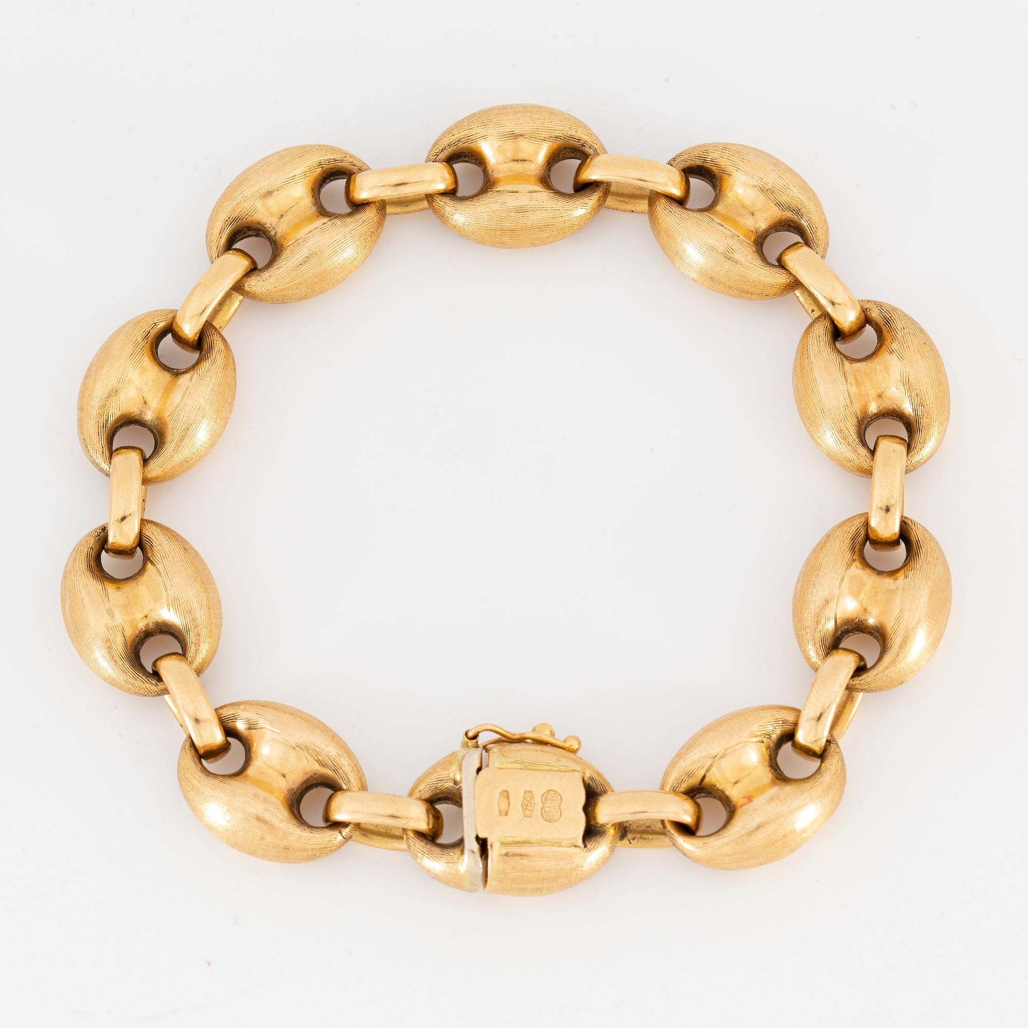 18K gold necklace, Uno A Erre, Italy.