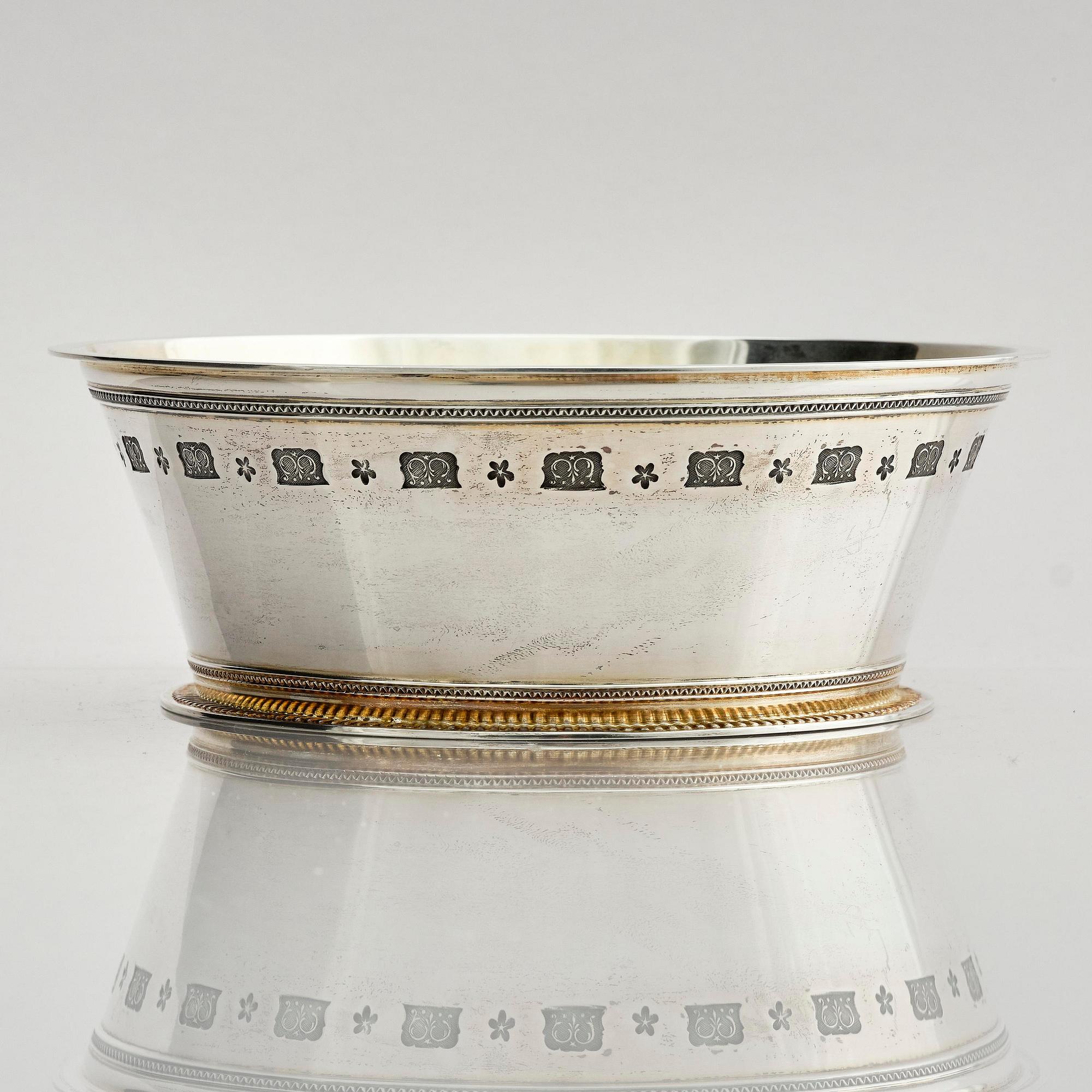 Wiwen Nilsson, a parcel-gilt sterling silver bowl, the so called 'Byzantine' bowl, Lund Sweden 1949.