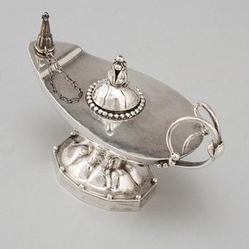 GEORG JENSEN, an 830/1000 silver table lighter/oil lamp, Denmark, 1919-21,