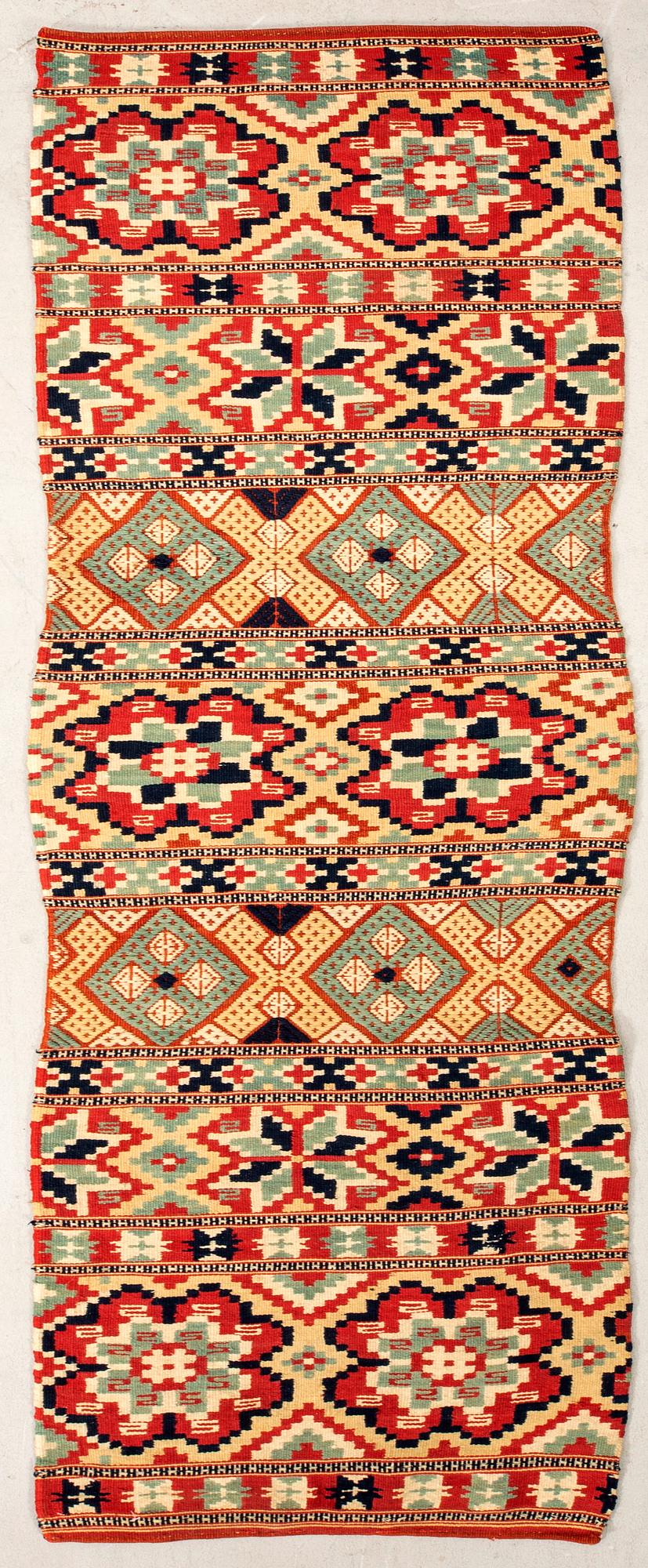 Bänkalängd Södra Skåne rölakan sent 1800-tal, ca 208x59 cm.