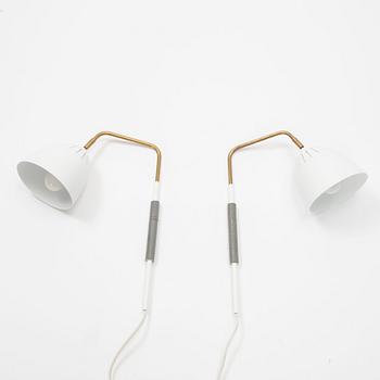 Jenny Bäck, wall lamps/bedside lamps, a pair, "Lean", Örsjö lighting.