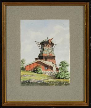 AKVARELLER, 6 st, bl a August Olsson, 1900-talets första hälft.