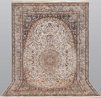 A silk carpet, Kashmir, c. 300 x 200 cm.