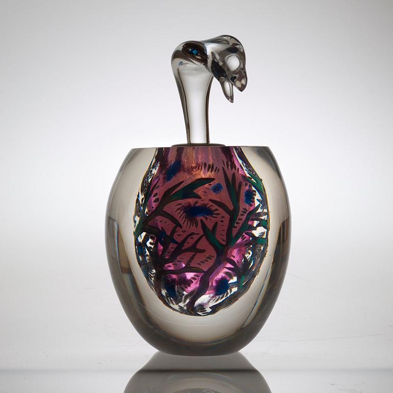 An Ulrica Hydman-Vallien 'Kabale' glass vase, Kosta Boda 1989.