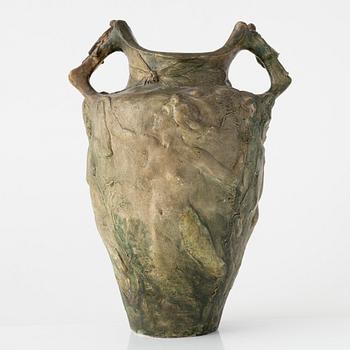 Agnes de Frumerie, an Art Nouveau plaster vase, Paris, signed and dated -94.