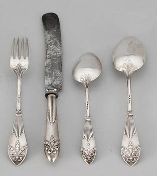 BESTICK, 4 st, silver CG Hallberg Stockholm 1901. Tot vikt ca 180 gram.