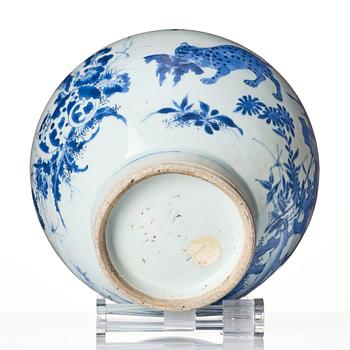 A blue and white jar, Ming dynasty (1368-1644).