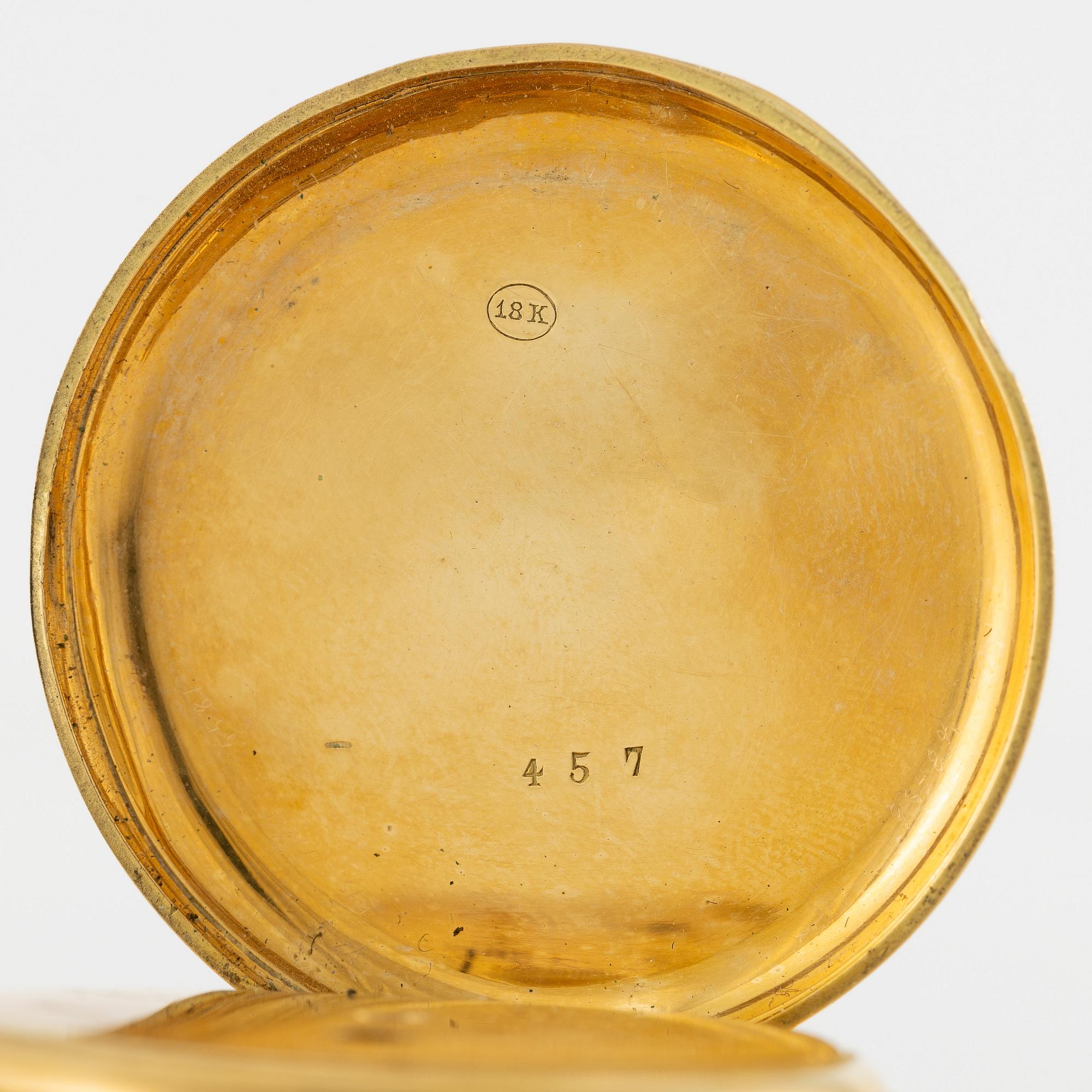 Ladie's pocket watch, hunter, 37 mm.