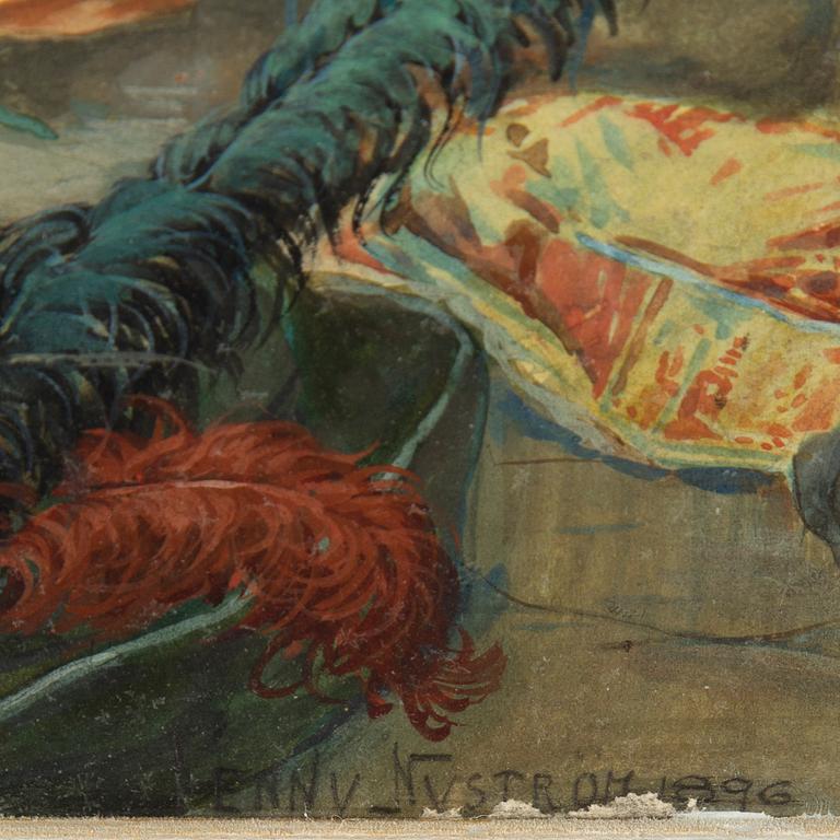 Jenny Nyström, watercolour, signed and dated 1896,