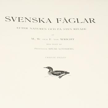 BÖCKER, 3 volymer, "Svenska Fåglar", M,W & F von Wright, Stockholm, 1924 samt 1929.