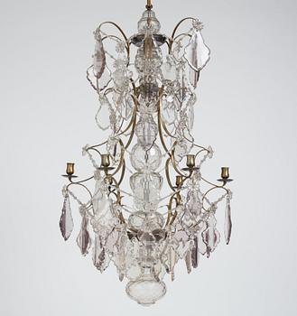 Ljuskrona, för sex ljus. Sverige, 1800-tal, Barockstil.