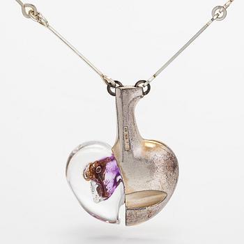 Björn Weckström, a sterling silver and acrylic 'Space apple' necklace for Lapponia 1975.