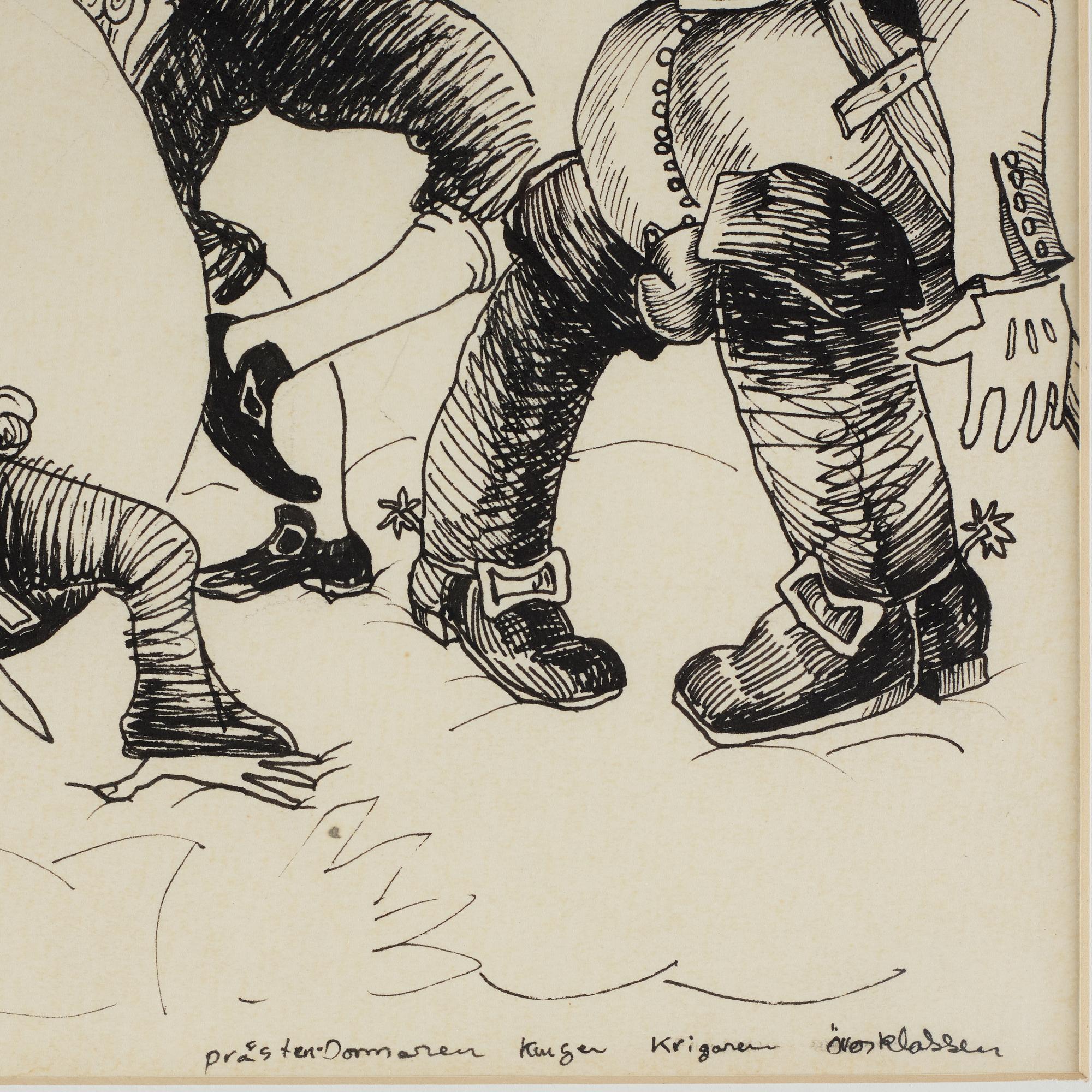 Ulf Rahmberg, mixed media on paper, dated dec XXII -83. On verso signed with monogram.