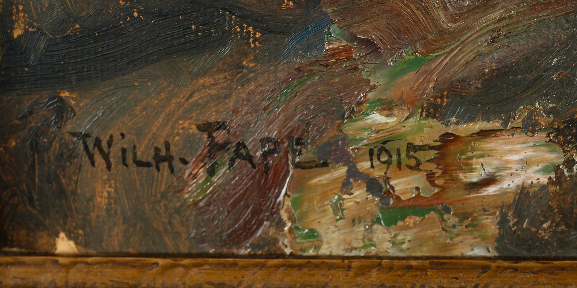 OKÄND KONSTNÄR, olja på duk, signerad Wilh Pape och daterad 1915.