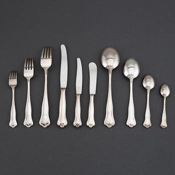 A silver cutlery, CG Hallberg, 'Kungsholm'. (109 pc).