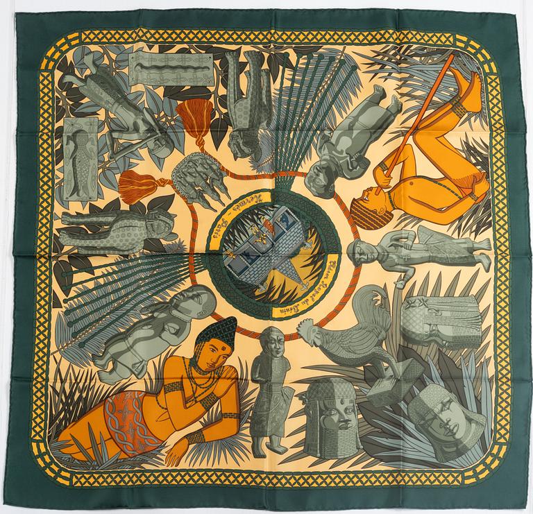 Hermès, scarf, "Royal Treasure of Benin".