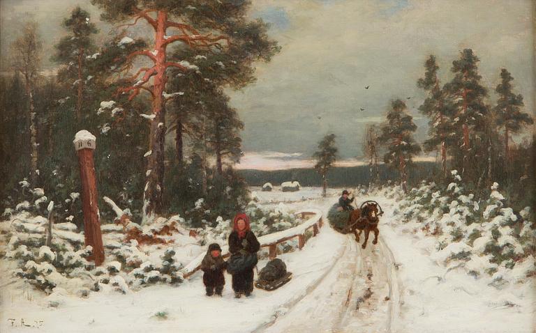 Fredrik Ahlstedt, Perhe talvimaisemassa.