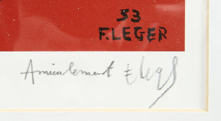 FERNAND LÉGER, efter, färglitografi, bär påskrift i blyerts.