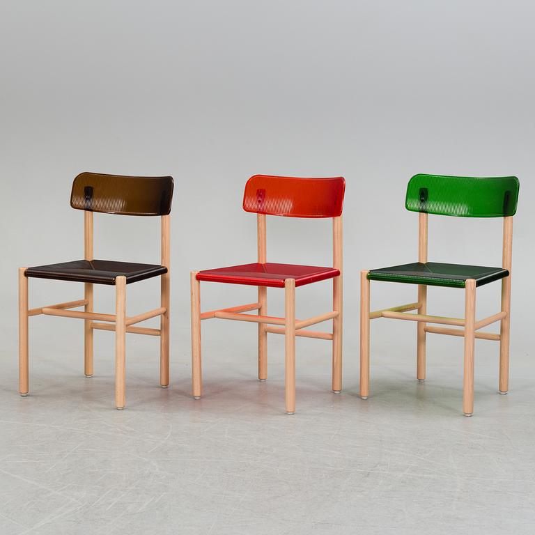 Six 'Trattoria' chairs by Jasper Morrison, Magis, 21st century