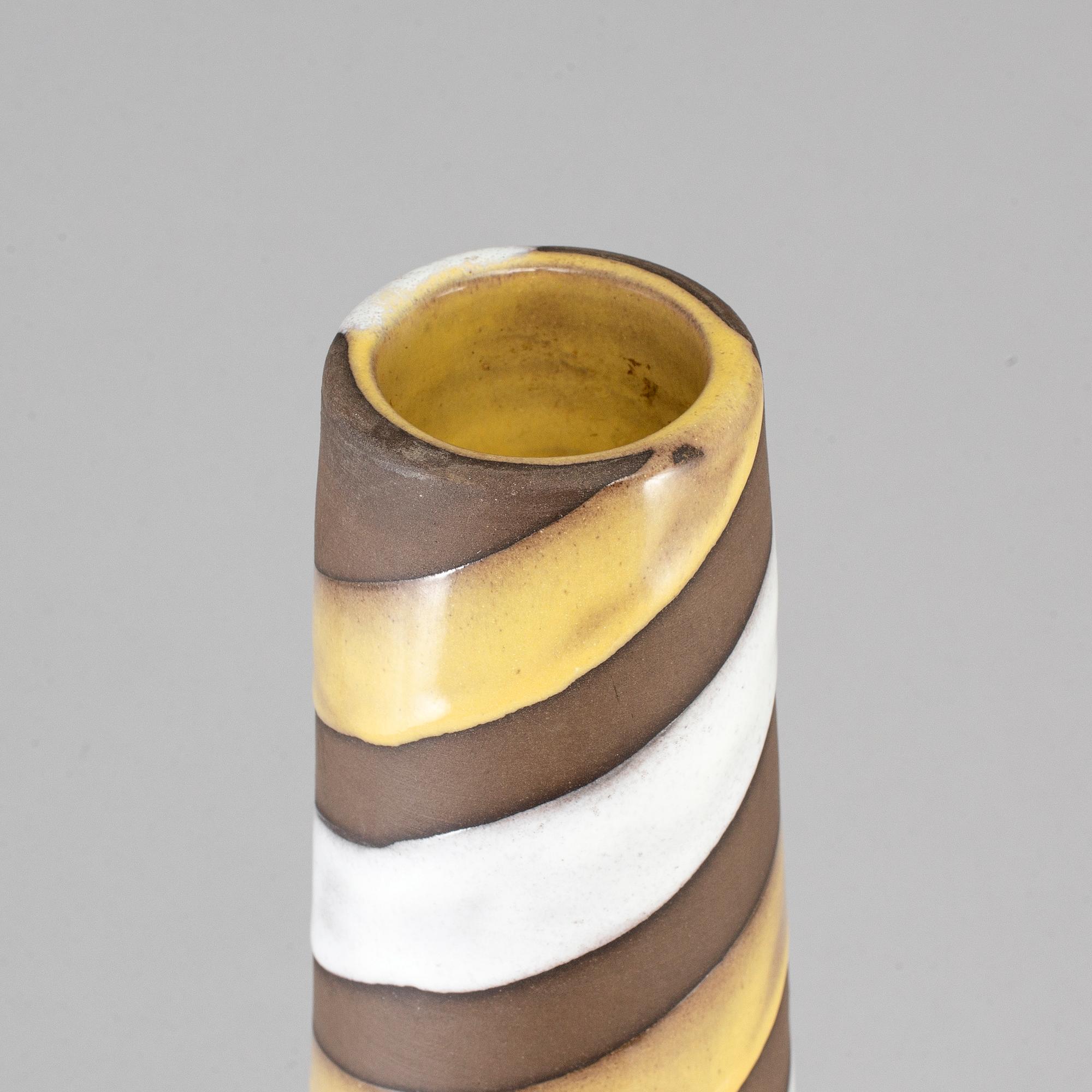 A 'Spiral' earthenware vase by Ingrid Atterberg, Upsala Ekeby.