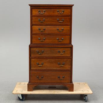 A mahogany 'Tallboy' chest of drawers.