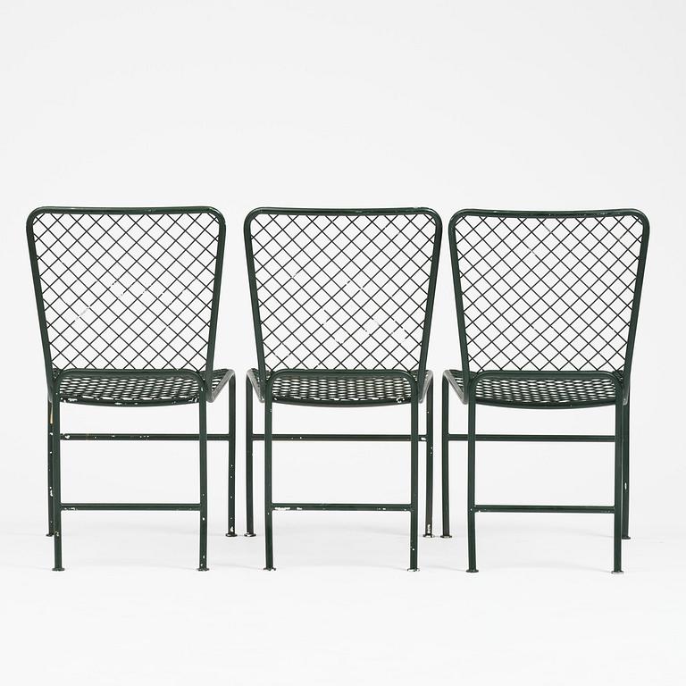 Josef Frank, trädgårdsstolar, nio stycken, modell 591, Firma Svenskt Tenn.