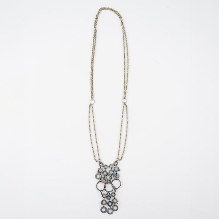 Siv Lagerström, two necklaces white metal.