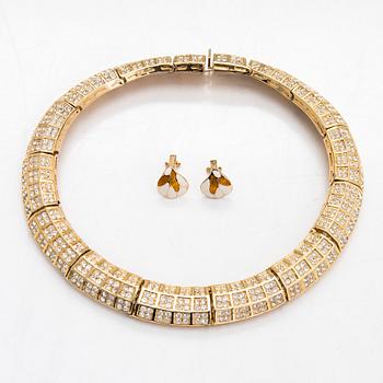 Christian Dior, a costume jewellery necklace and a pair of earrings.