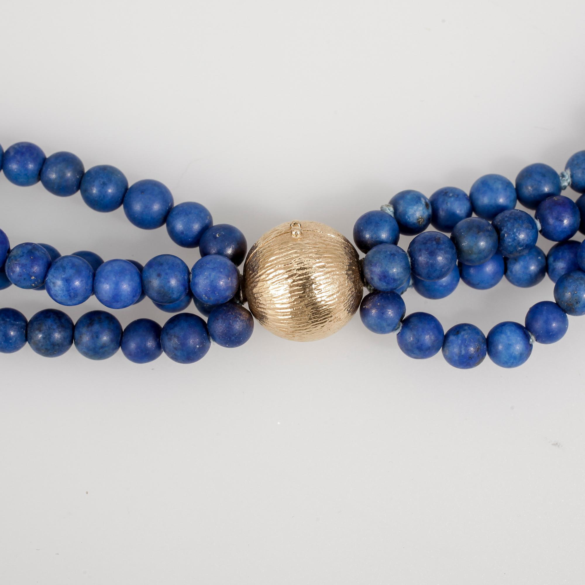 COLLIER, Ole Lynggaard, lapis lazuli, guldlås 18k.