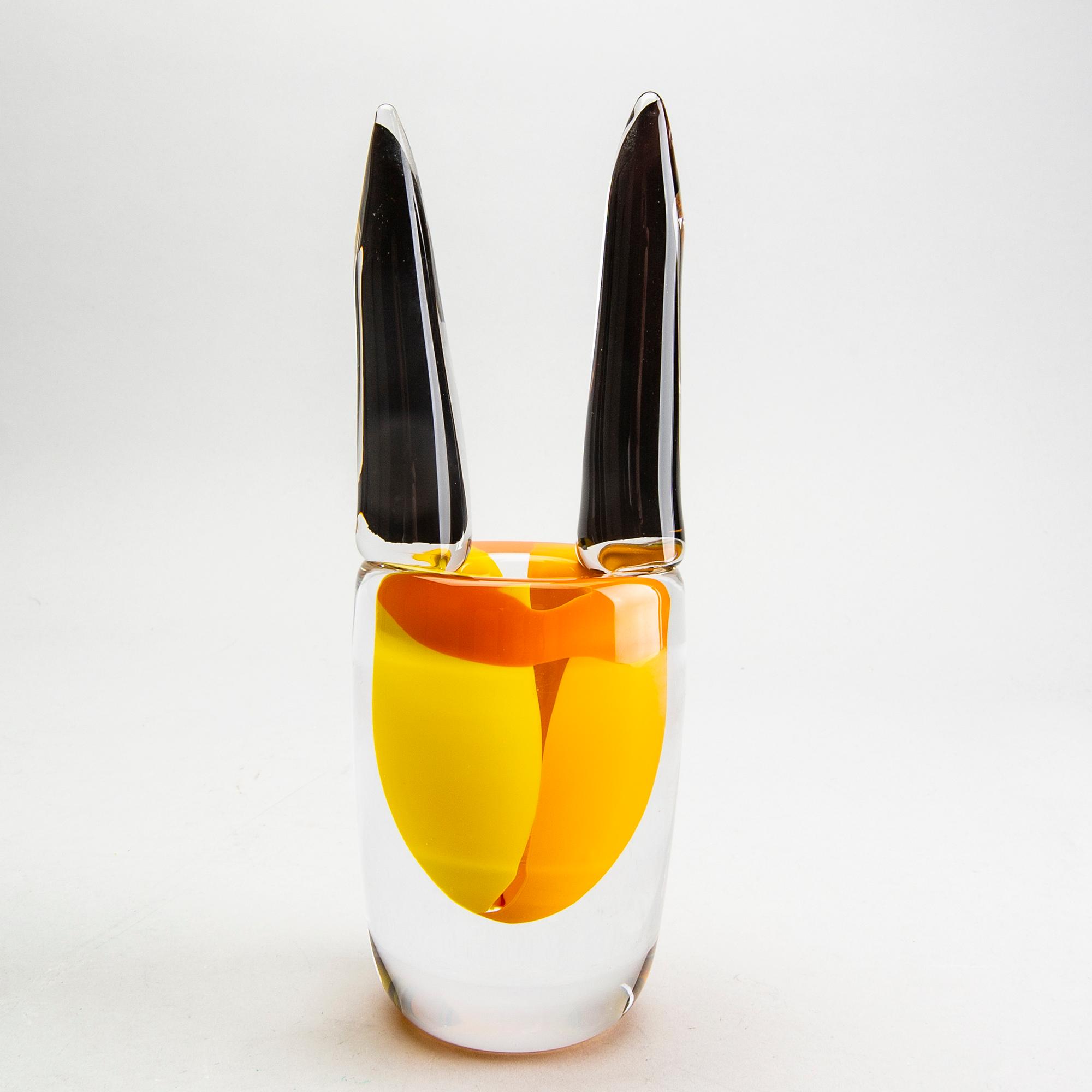 Erik Höglund, a glass sculpture/vase from Strömbergshyttan.