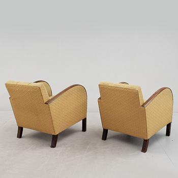 FÅTÖLJER, ett par, 1940-tal.