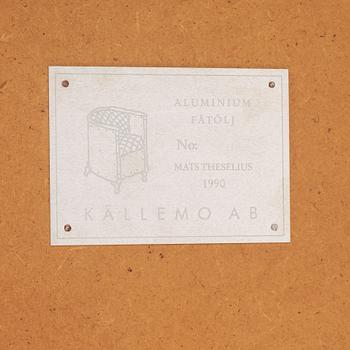 MATS THESELIUS, "Aluminiumfåtölj", Källemo, Värnamo ca 1990.