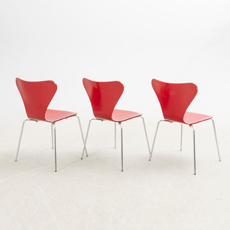 Arne Jacobsen, stolar, 6 st, "Sjuan", Fritz Hansen, Danmark, 1982.
