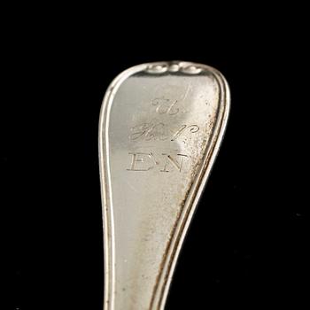 15 pieces of swedish 19th century silver cutlery. Weight 890 gram.