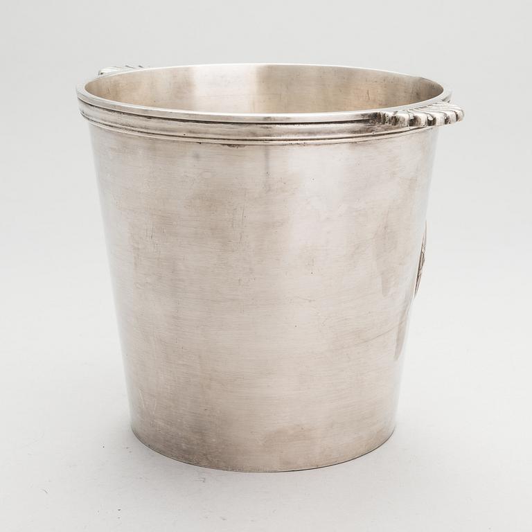 A silver plated brass Charles Heidsieck Champagne cooler.