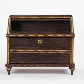 A Gustavian painted miniature escritoire.