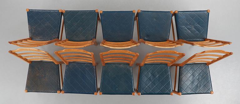 Axel Larsson, a set of 6+4 'Thule' chairs, Svenska Möbelfabrikerna Bodafors for PUB, Sweden, 1937.