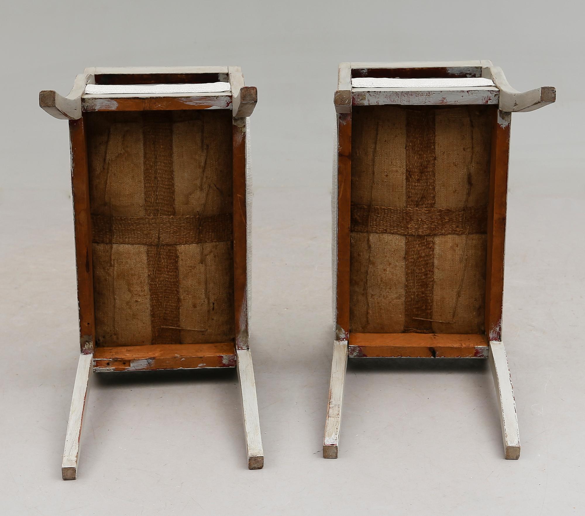 TABURETTER, 1 par, Karl-Johan, 1800-talets mitt.