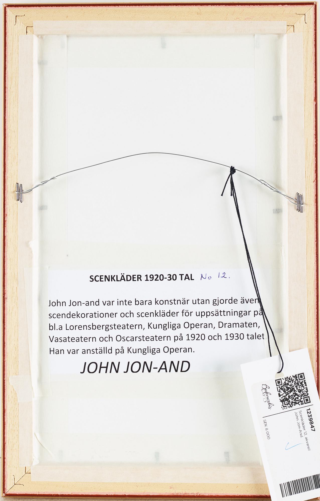 John Jon-And, water colour, 1920-30s, signed with stamp.