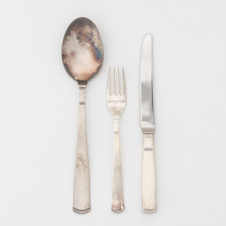 Jacob Ängman, a set of 21 silver flatware service parts, 'Rosenholm', GAB, among others, Eskilstuna, 1979.