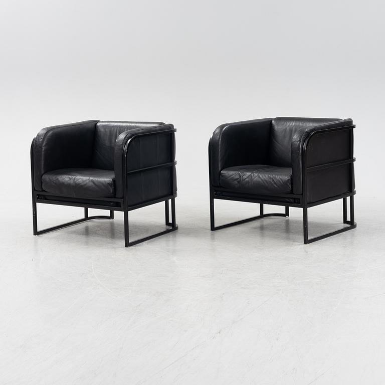 Jan Ekselius, fåtöljer, ett par, "MAX" ur Etcetera-serien, JOC, Vetlanda 1980-tal.