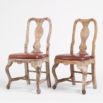 A pair of late Baroque chairs, mid 18th century.